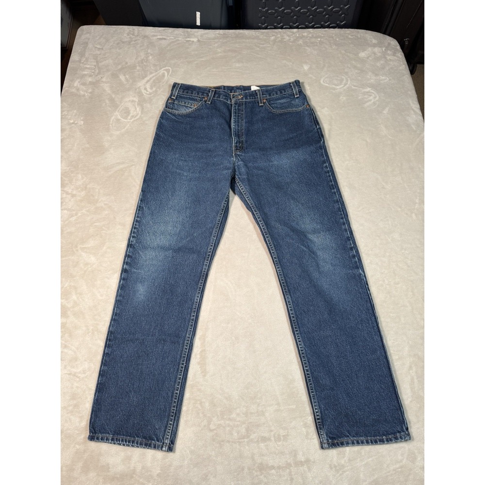 Vintage Levis 505 Jeans Size 34x32 Dark Blue Denim